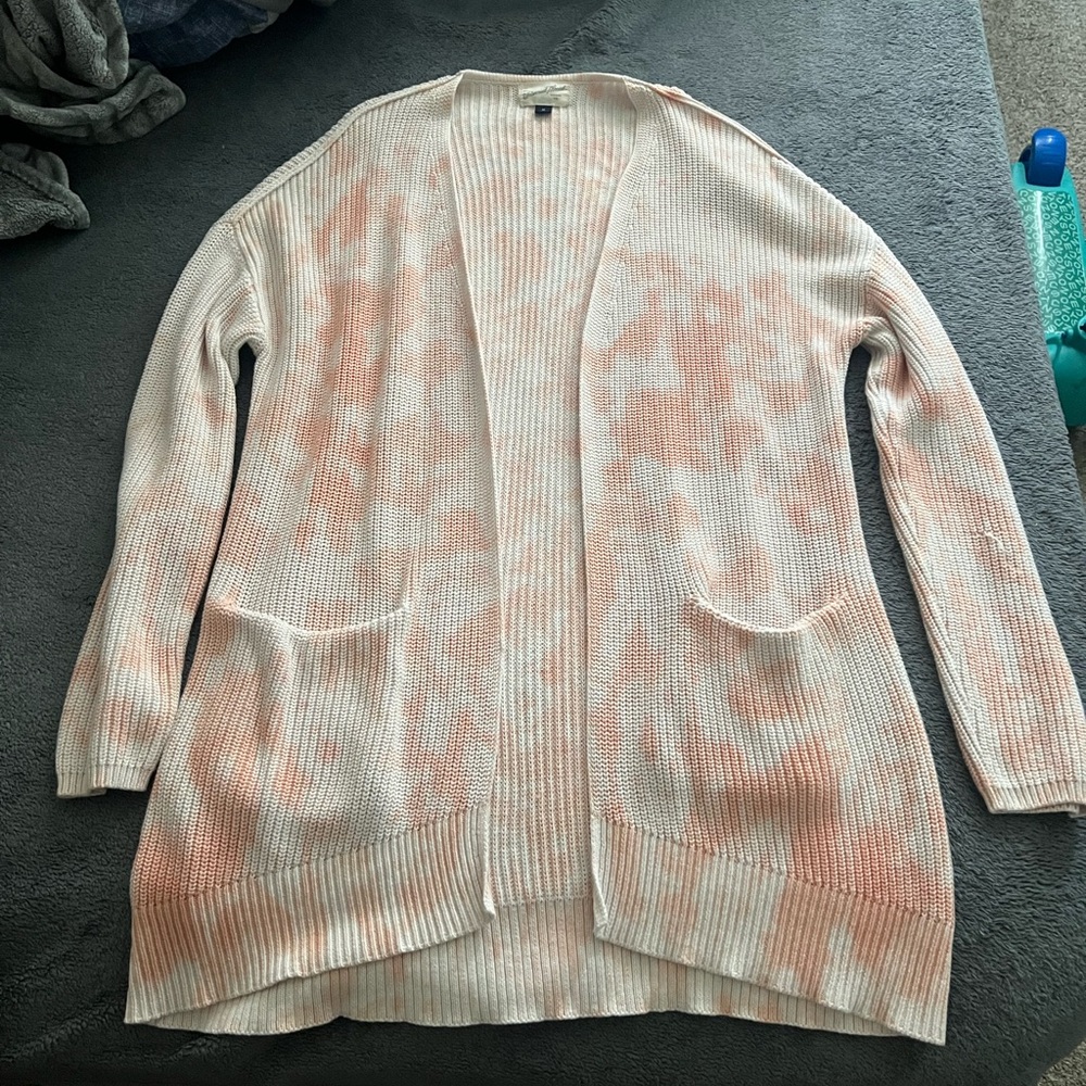 Universal Thread Women's Pink and Cream Open-Front Cardigan